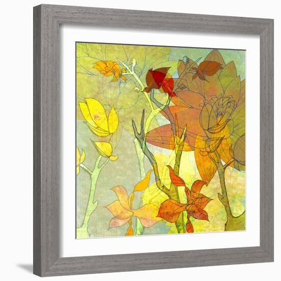 Floral Spice Shadow-Jan Weiss-Framed Art Print