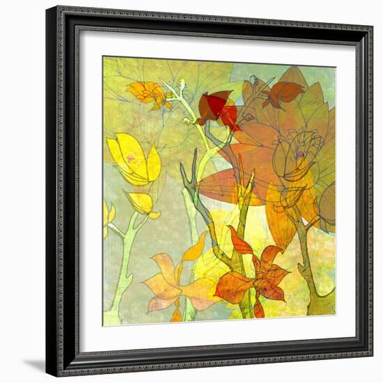 Floral Spice Shadow-Jan Weiss-Framed Art Print