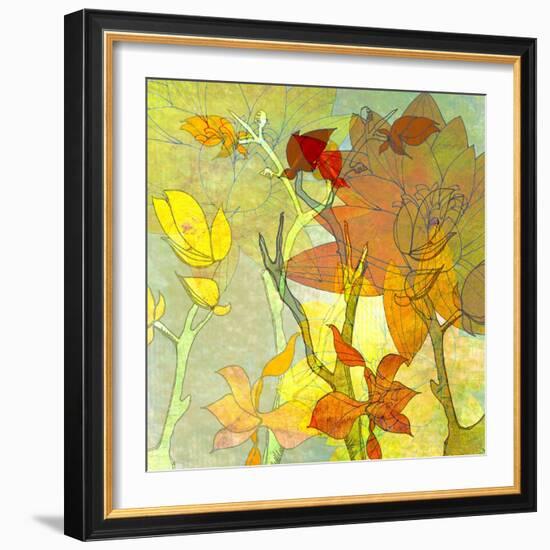 Floral Spice Shadow-Jan Weiss-Framed Art Print