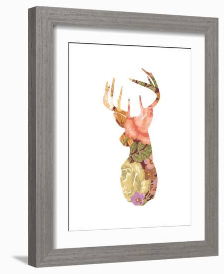 Floral Stag-Moha London-Framed Giclee Print