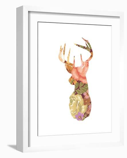 Floral Stag-Moha London-Framed Giclee Print