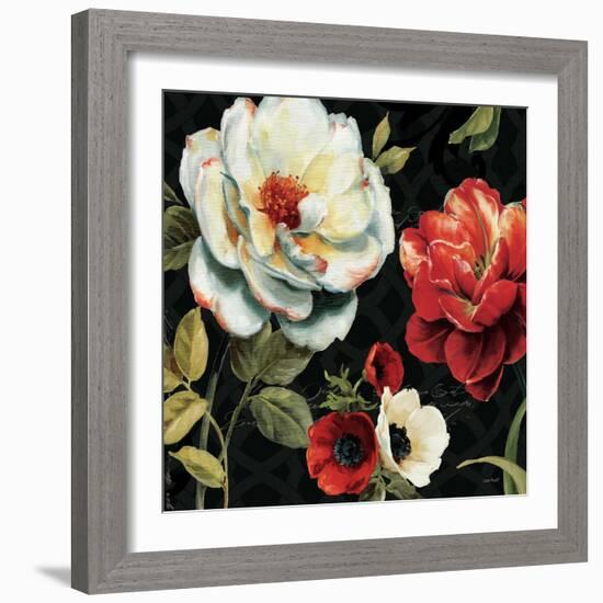 Floral Story IV on Black-Lisa Audit-Framed Art Print