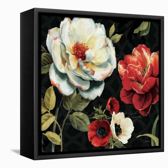 Floral Story IV on Black-Lisa Audit-Framed Stretched Canvas