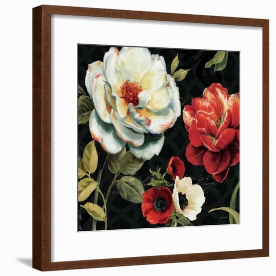 Floral Story IV on Black-Lisa Audit-Framed Premium Giclee Print