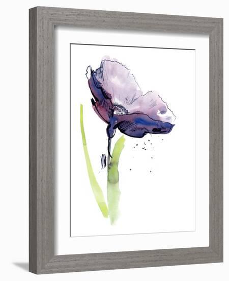 Floral Summer Design with Hand-Painted Abstract Flowers-bioraven-Framed Art Print