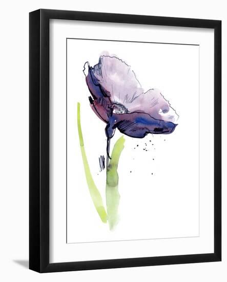 Floral Summer Design with Hand-Painted Abstract Flowers-bioraven-Framed Art Print