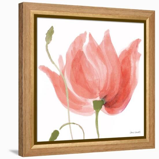 Floral Sway Peach II-Lanie Loreth-Framed Stretched Canvas