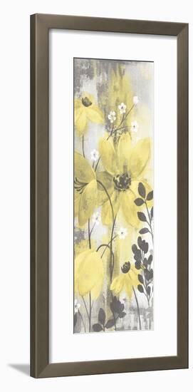 Floral Symphony Yellow Gray Crop II-Silvia Vassileva-Framed Art Print