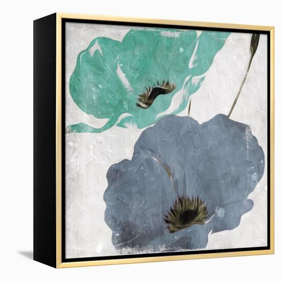 Floral Teal and Blue Hues Mate-Milli Villa-Framed Stretched Canvas