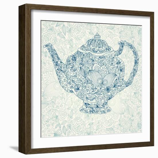 Floral Teapot-Molesko Studio-Framed Art Print