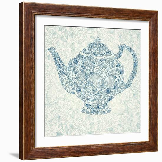 Floral Teapot-Molesko Studio-Framed Art Print