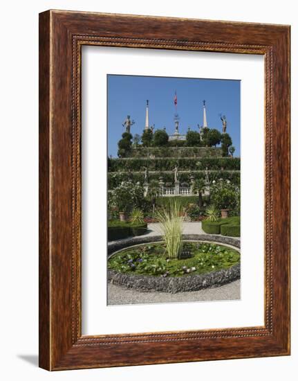 Floral terraces, Isola Bella, Lake Maggiore, Stresa, Borromean Islands, Italian Lakes, Piedmont, It-James Emmerson-Framed Photographic Print