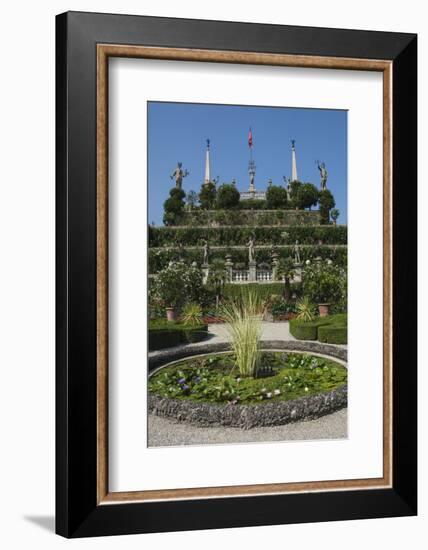 Floral terraces, Isola Bella, Lake Maggiore, Stresa, Borromean Islands, Italian Lakes, Piedmont, It-James Emmerson-Framed Photographic Print