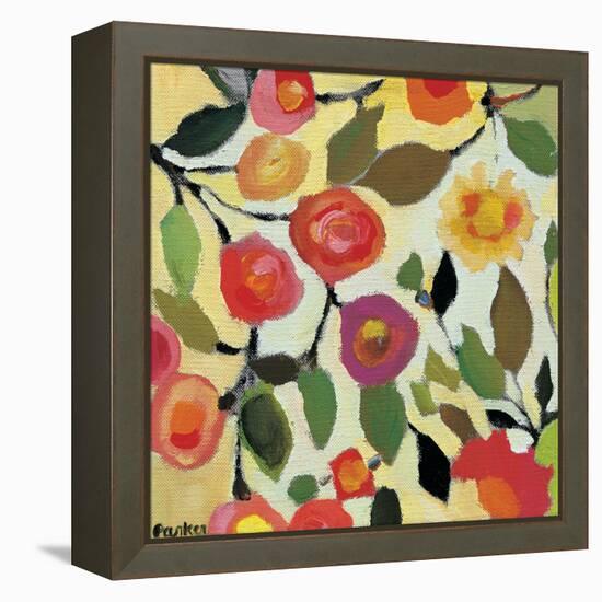 Floral Tile 2-Kim Parker-Framed Premier Image Canvas