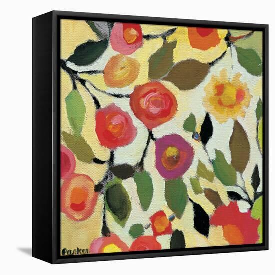 Floral Tile 2-Kim Parker-Framed Premier Image Canvas