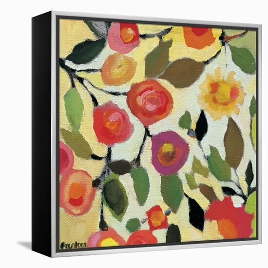 Floral Tile 2-Kim Parker-Framed Premier Image Canvas