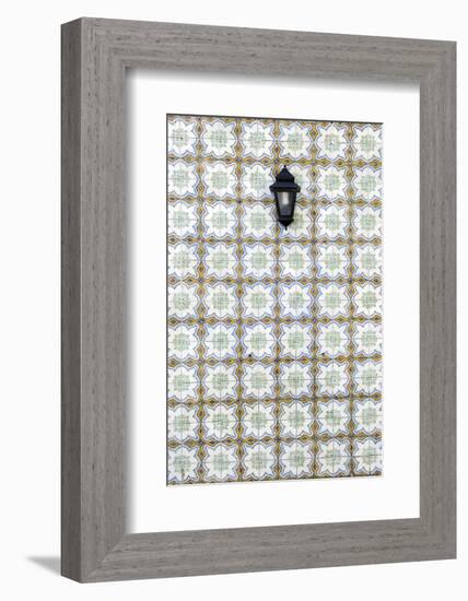 Floral Tile Pattern at Wall of a House, Sintra, Lisbon, Portugal-Axel Schmies-Framed Photographic Print