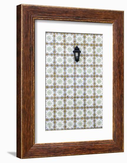 Floral Tile Pattern at Wall of a House, Sintra, Lisbon, Portugal-Axel Schmies-Framed Photographic Print