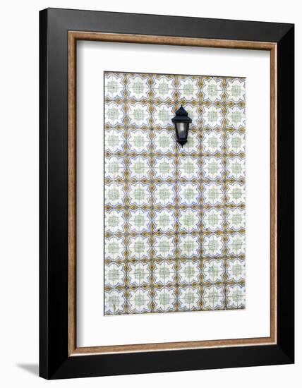 Floral Tile Pattern at Wall of a House, Sintra, Lisbon, Portugal-Axel Schmies-Framed Photographic Print