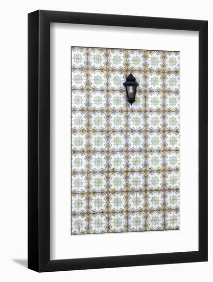 Floral Tile Pattern at Wall of a House, Sintra, Lisbon, Portugal-Axel Schmies-Framed Photographic Print