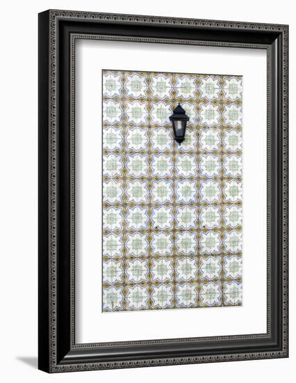 Floral Tile Pattern at Wall of a House, Sintra, Lisbon, Portugal-Axel Schmies-Framed Photographic Print