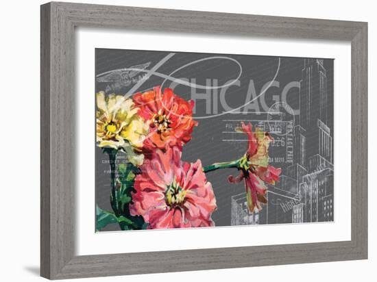 Floral Travel Chicago-null-Framed Giclee Print