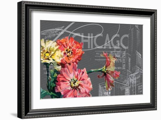 Floral Travel Chicago-null-Framed Giclee Print