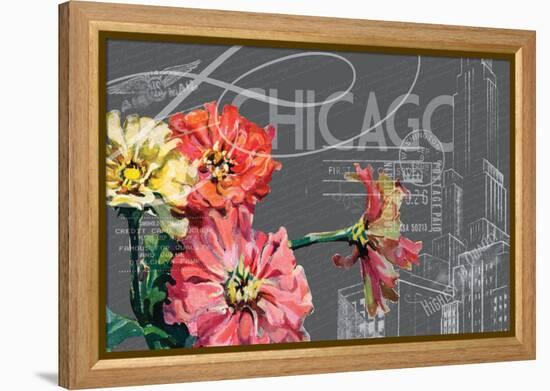 Floral Travel Chicago-null-Framed Premier Image Canvas