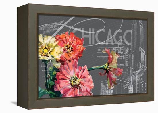 Floral Travel Chicago-null-Framed Premier Image Canvas