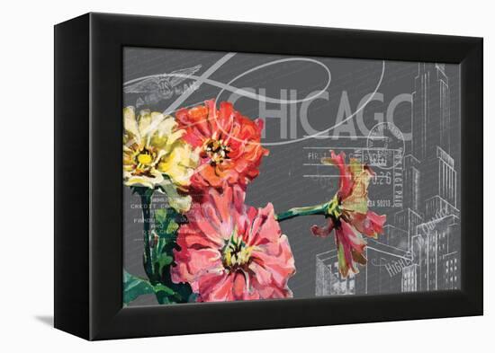 Floral Travel Chicago-null-Framed Premier Image Canvas