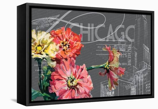 Floral Travel Chicago-null-Framed Premier Image Canvas