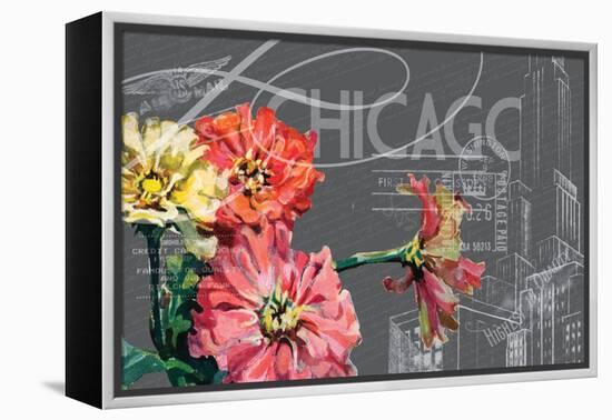 Floral Travel Chicago-null-Framed Premier Image Canvas