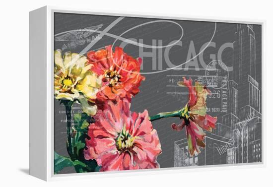 Floral Travel Chicago-null-Framed Premier Image Canvas