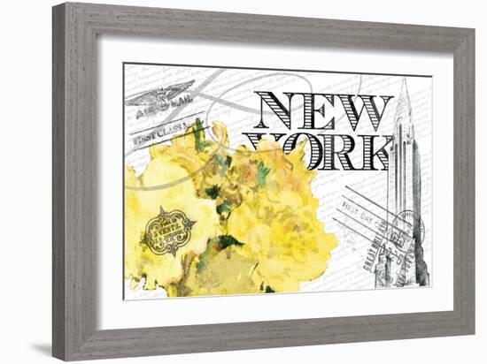 Floral Travel New York 2-null-Framed Giclee Print