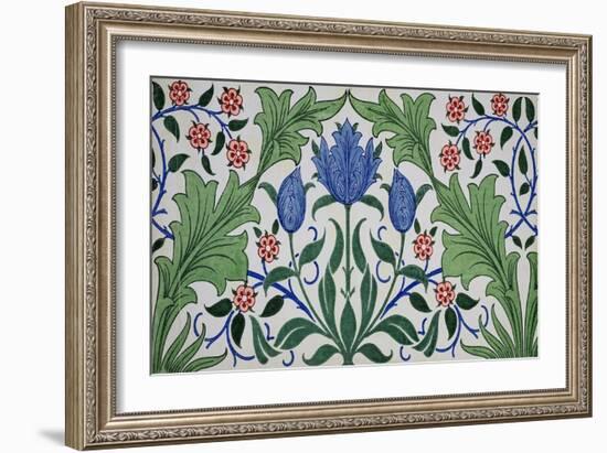 Floral Wallpaper Design with Tulips by William Morris-Stapleton Collection-Framed Giclee Print