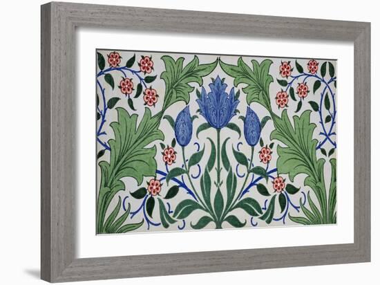 Floral Wallpaper Design with Tulips by William Morris-Stapleton Collection-Framed Giclee Print