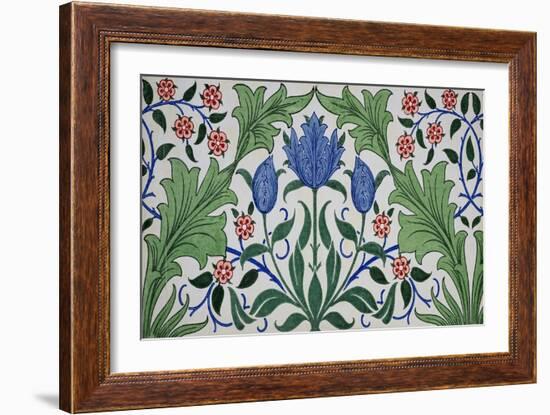 Floral Wallpaper Design with Tulips by William Morris-Stapleton Collection-Framed Giclee Print