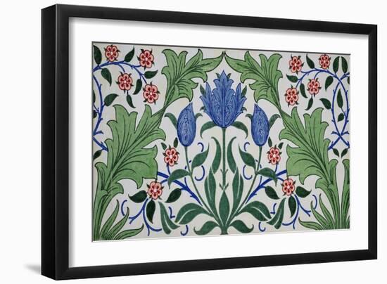Floral Wallpaper Design with Tulips by William Morris-Stapleton Collection-Framed Giclee Print