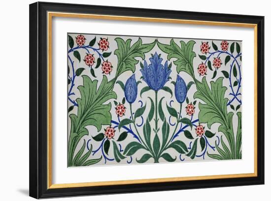 Floral Wallpaper Design with Tulips by William Morris-Stapleton Collection-Framed Giclee Print