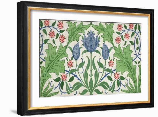 Floral Wallpaper Design-William Morris-Framed Premium Giclee Print