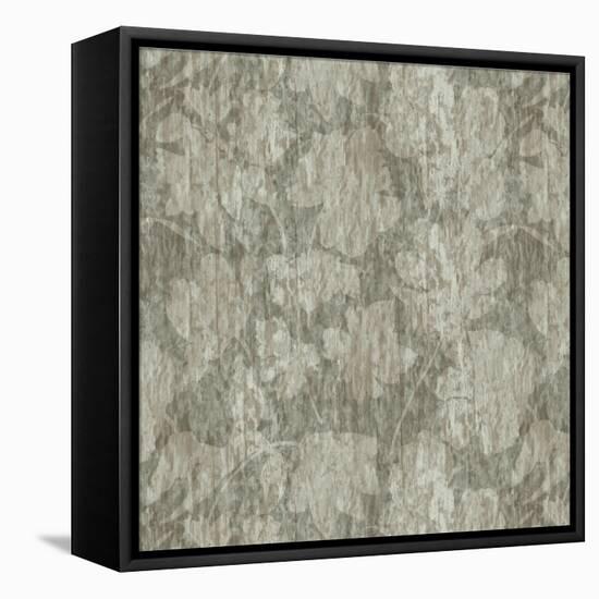 Floral Waltz Mono Taupe Oyster-Bill Jackson-Framed Premier Image Canvas