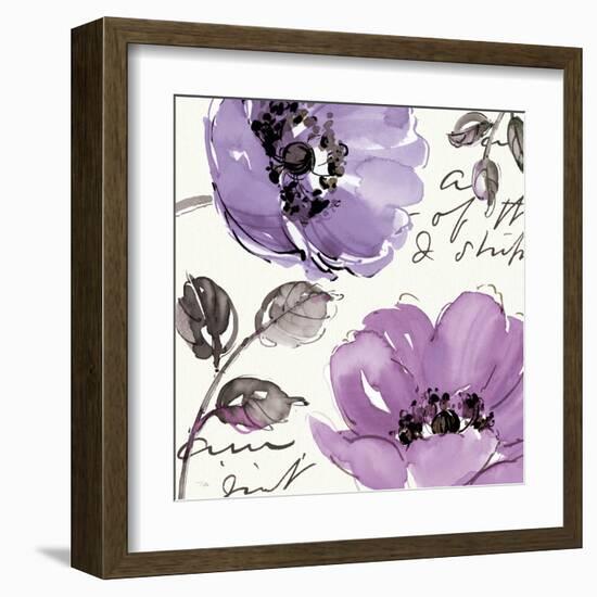 Floral Waltz Plum II-Pela Design-Framed Art Print