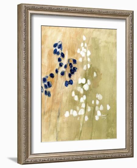 Floral with Bluebells and Snowdrops No. 1-Janel Bragg-Framed Art Print