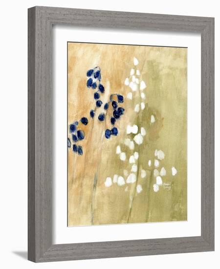 Floral with Bluebells and Snowdrops No. 1-Janel Bragg-Framed Art Print