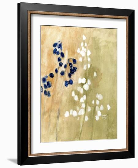 Floral with Bluebells and Snowdrops No. 1-Janel Bragg-Framed Art Print