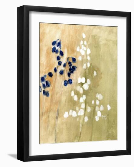 Floral with Bluebells and Snowdrops No. 1-Janel Bragg-Framed Art Print