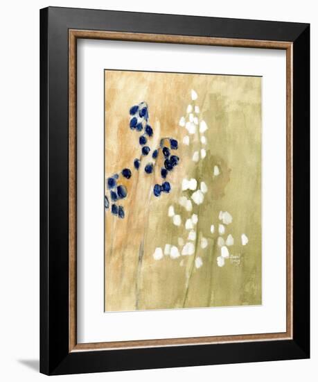 Floral with Bluebells and Snowdrops No. 1-Janel Bragg-Framed Art Print