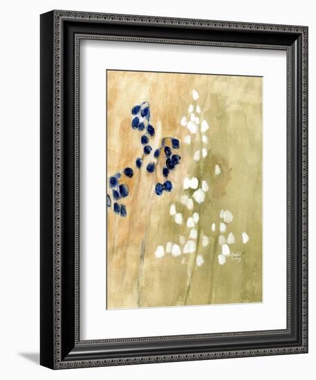 Floral with Bluebells and Snowdrops No. 1-Janel Bragg-Framed Art Print