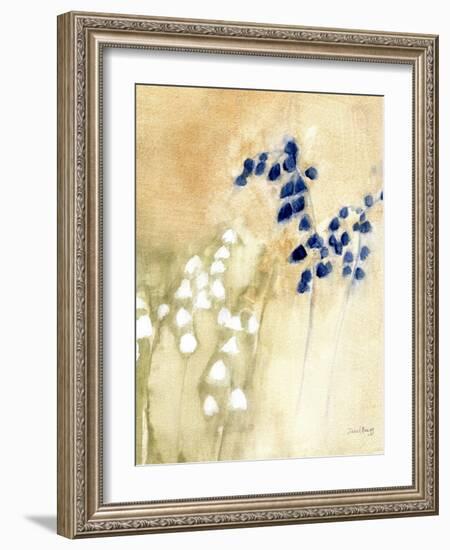 Floral with Bluebells and Snowdrops No. 2-Janel Bragg-Framed Art Print