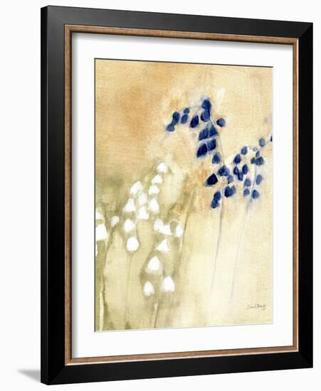 Floral with Bluebells and Snowdrops No. 2-Janel Bragg-Framed Art Print